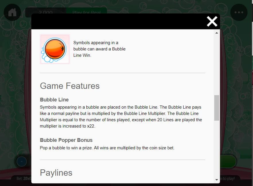 Double Bubble Online Slot Game Features